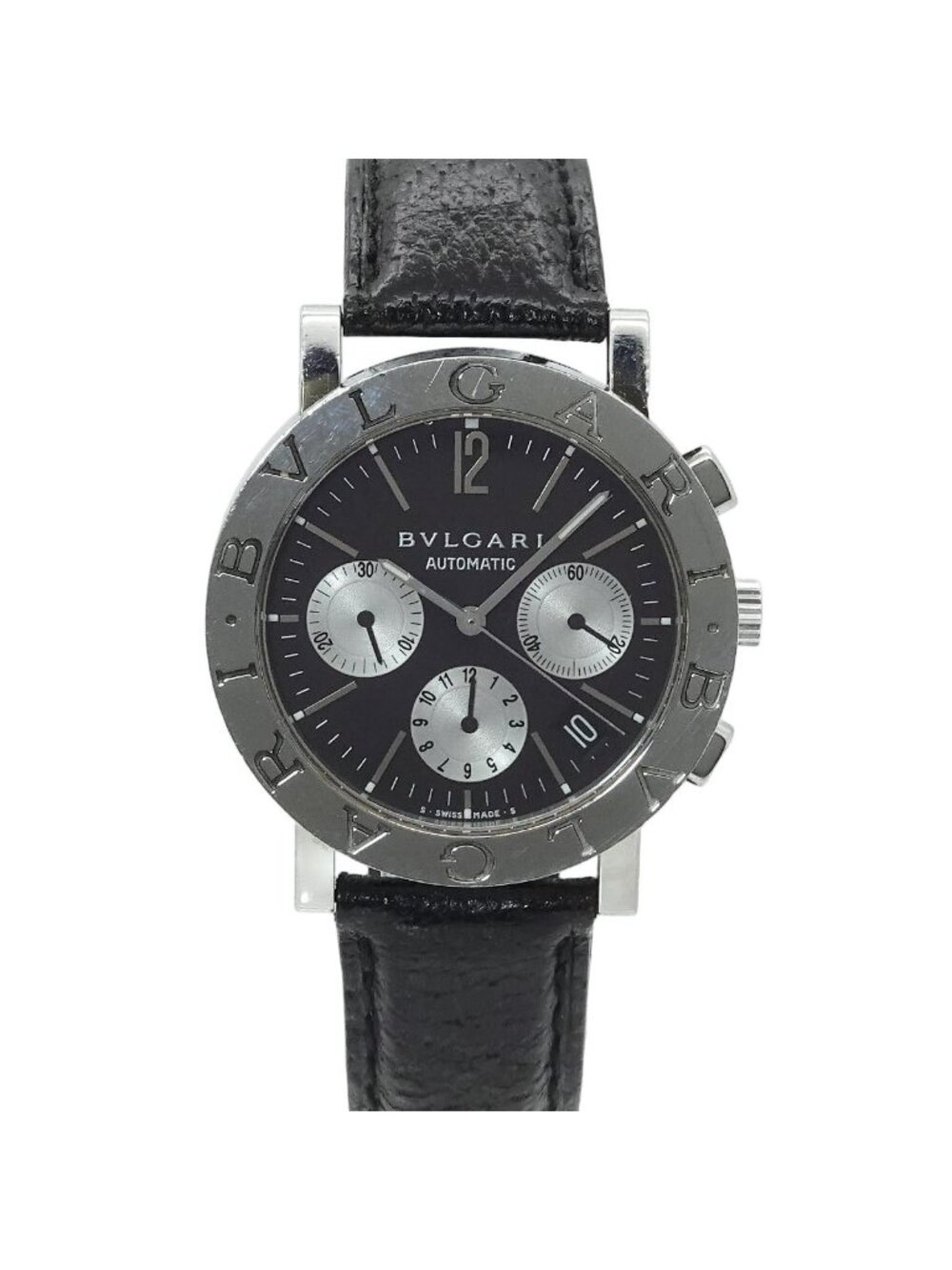 Bvlgari Chronograph Watch Date Black Automatic